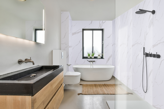 1m x 2.4m White Marble Matt