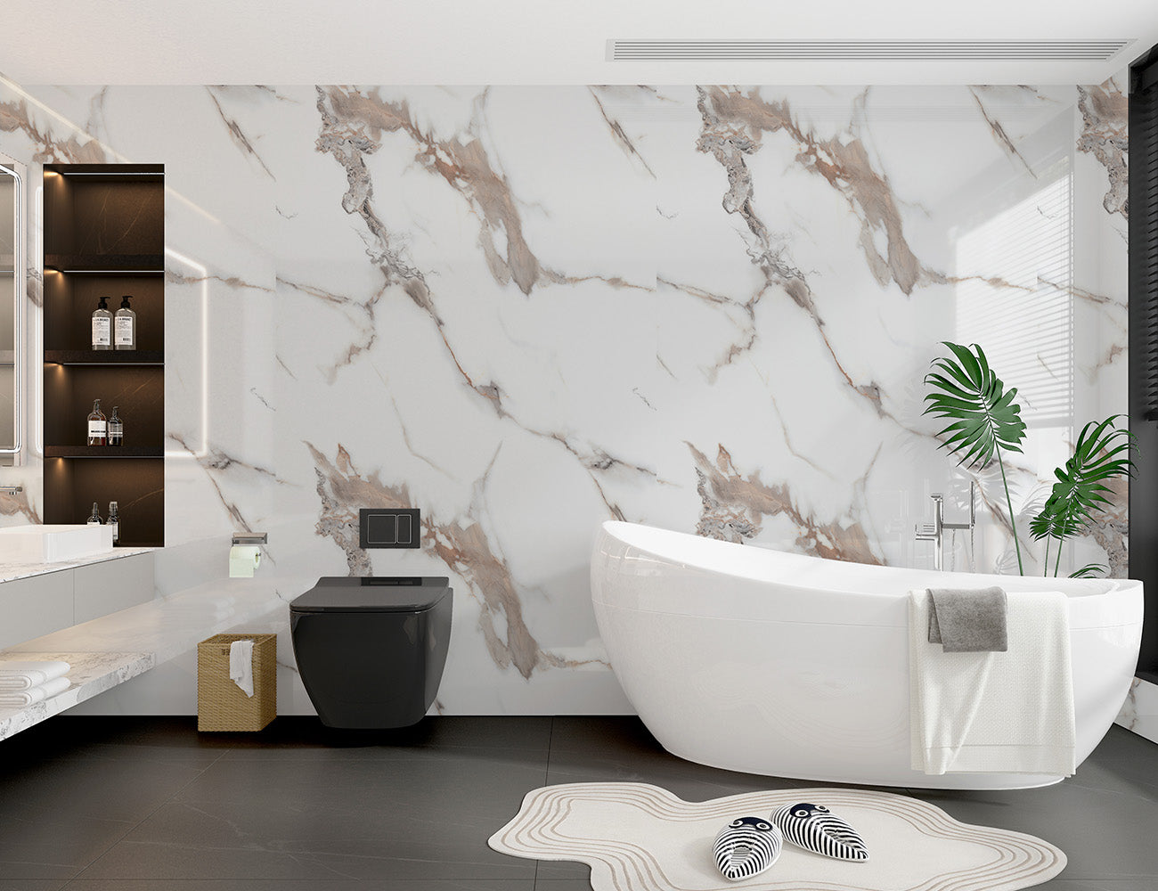 1m x 2.4m Bronze Carrara Marble