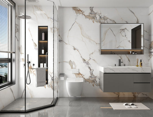 1m x 2.4m Bronze Carrara Marble