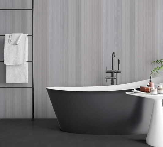 1m x 2.4m Matt Stripes Dark Grey