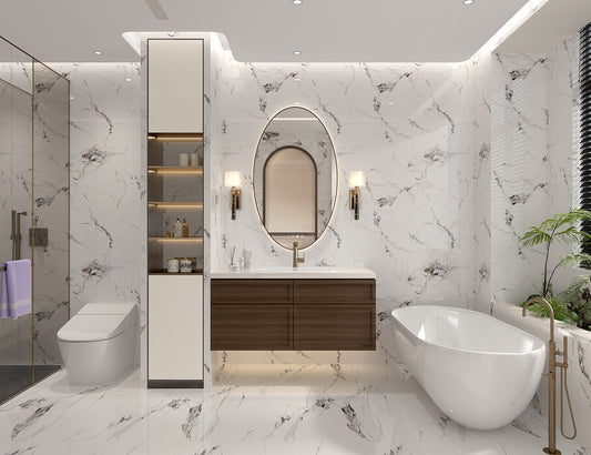 1m x 2.4m Onyx Carrara Marble