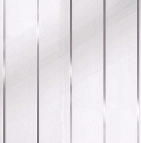 250mm x 2.6m White Silver Embedded (Pack of 4)